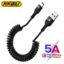 כבל טעינה קפיצי USB מהיר 5A